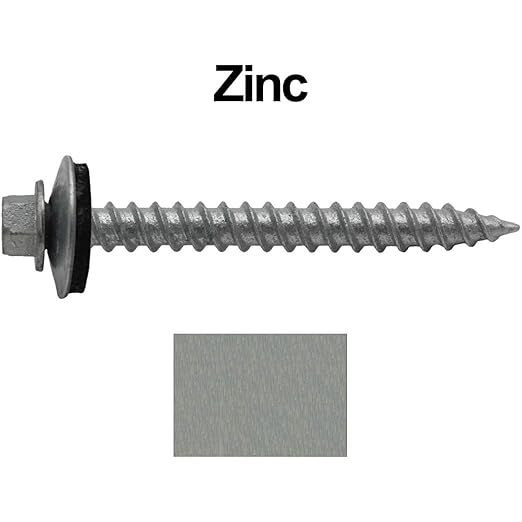 Metal ROOFING SCREWS: (250)12 x 2" ZINC/NO PAINT Hex ReGrip Sheet Metal Roof Screw. Sharp Point metal to wood siding screws.