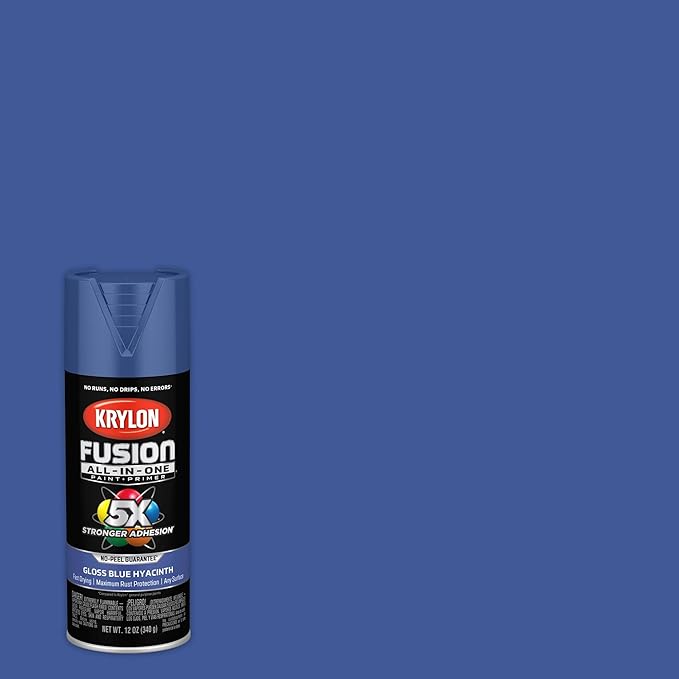 Krylon Fusion All-In-One Adhesive Spray Paint for Indoor/Outdoor Use, 12 oz, Blue Hyacinth