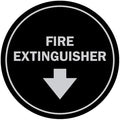 Signs ByLITA Circle Fire Extinguisher Sign (Black/Silver) - Medium