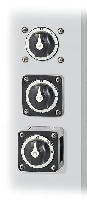 Blue Sea Systems On/Off Battery Switch With Knob, Black, 6006200 m‑Series