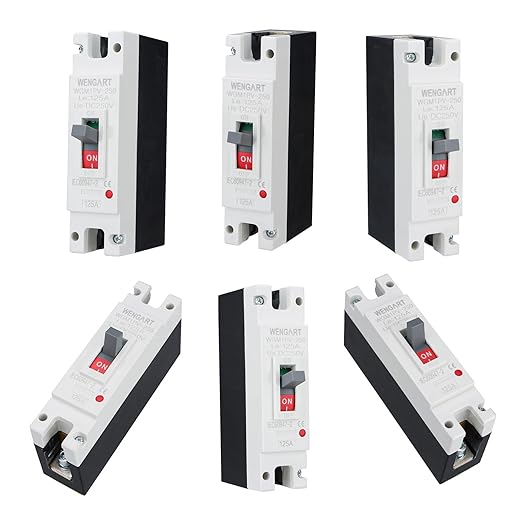 Wengart 125 Amp DC MCCB Circuit Breaker, 250V 1-Pole Molded Case Breaker with Advanced Arc Extinguishing, High-Capacity Protector for Solar PV Systems & Battery Storage, Industrial Grade, WGM1PV-250