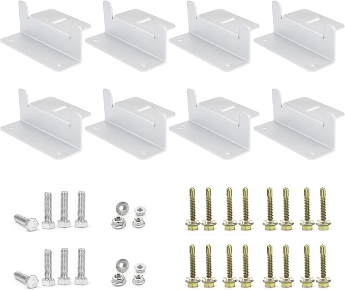 ECO-WORTHY 8 Units Solar Panel Mounting Brackets,Z Bracket Sets Lightweight Aluminum Corrosion-Free for RV, Trailer, Boat, Yachs, Wall and Other Off Gird Roof,2 Set of 4 Units