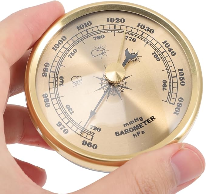 Cabilock High Precision Aneroid Barometer for Home Use Adjustable and Calibratable Dial Type Barometer for Accurate Weather Monitoring and Indoor Humidity Measurement