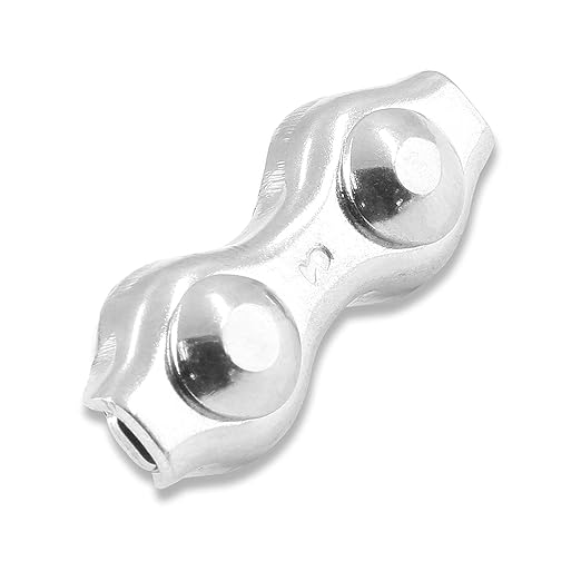 10Pcs M2 Stainless Steel Duplex Wire Rope Clips, Duplex Double Bolt Cable Clamp for 1/16 Inch Diameter Wire Cable