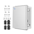 Waterproof Outdoor IP67 Junction Box(16.1"x12.2"x7.1") with Mounting Plate, Hinged Grey Cover and Wall Brackets - Weatherproof ABS Plastic Electrical Enclosure for DIY Projects(410x310x180mm)