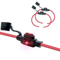 Waterproof in-line Low Profile LED Fuse Holder,12 AWG for Automotive, Marine（2 Pack）
