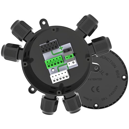 Junction Box Cable Connector Waterproof Cable Connector Junction Box Waterproof Electrical Connector Box 2-6 Way 22-10 AWG 32A for Ø4-9mm Cable (Easy to Install)