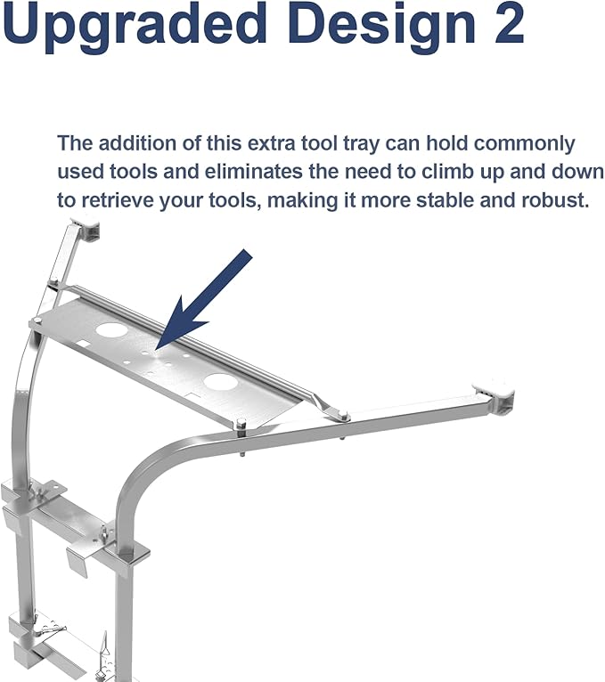 Extension Ladder Stabilizer for Roof Gutter,Ladder Standoff Stabilizer, Heavy Duty Steel Wing Span/Wall with Non-Slip Rubber Bottom Pad
