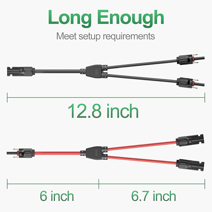 OYMSAE Solar Connectors Y Branch Parallel Adapter Cable Solar Cable Connectors Solar Panel Connectors Wire Plug Tool Kit for Solar Panel (M/FF, F/MM)