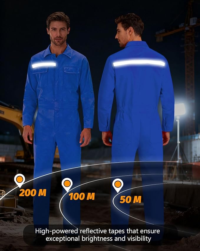 Mens Workwear Coveralls Work Mechanic Jumpsuits Long Sleeve Coverall Work Wear Multi Pockets