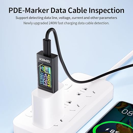 Diymore USB C Tester USB C Power Meter Tester,Digital Multimeter with LCD Display,Digital Voltmeter Type C Voltage and Current Tester Fast Charging PD3.1 Protocol Testing,240W/40V/12A Capacity