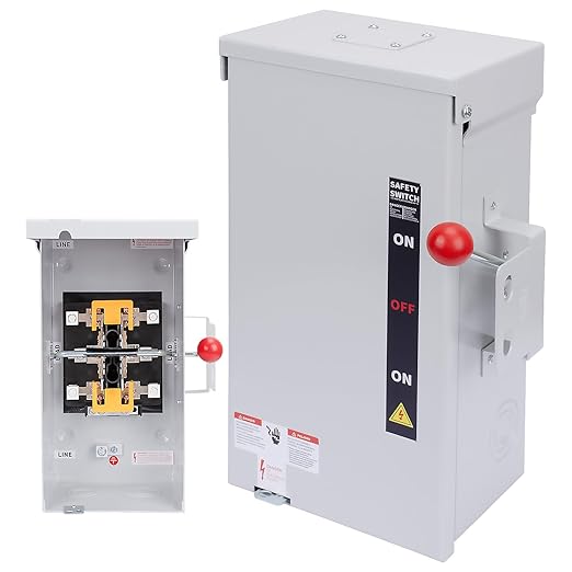 100A Generator Transfer Switch, 24000W Universal Double Throw Safety Switch, 120/240V Manual Transfer Switch with Arc Shield, Indoor/Outdoor Use, NEMA 3R Compliant