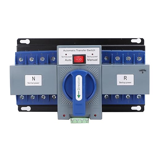 63A 110V Dual Power Automatic Transfer Switch Manual Transfer Switch 50/60Hz Din Rail Mounted Mini ATS 2/3/4P 63/32A for Hone Generator and Backup Power RV (4P 63A)