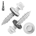 # 3/16 * 1 "98PCS 1lbs White Hexagonal Metal Sheet roof Screws, # 10 * 1 with EPDM Washer and Hexagonal self Tapping, Used for Metal to Wood and Corrugated Roofs. 5 * 25mm