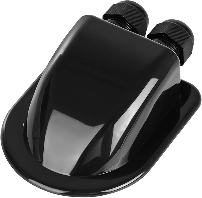 Restmo IP68 Waterproof Solar Cable Entry Gland, Weather Resistant Dual Cable Entry Housing for Solar Panels of RV, Caravan, Marine, Boat, Cabin, Black