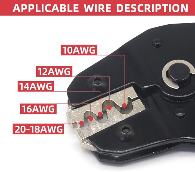 SN-06 Crimping Tool for Non-Insulated Terminal,AWG 20-10 Ratchet Wire Crimper Tool,Wire Terminal Crimper