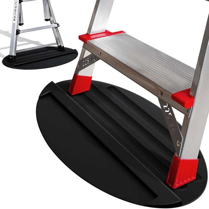Extension Anti-Skid Ladder Stop Mat, 27"x15.7" Non-Slip Rubber Stabilizer Pad Anti-Slip Ladders Aid Stopper, Floor Protection Stepladder Telescoping Accessories (Black)