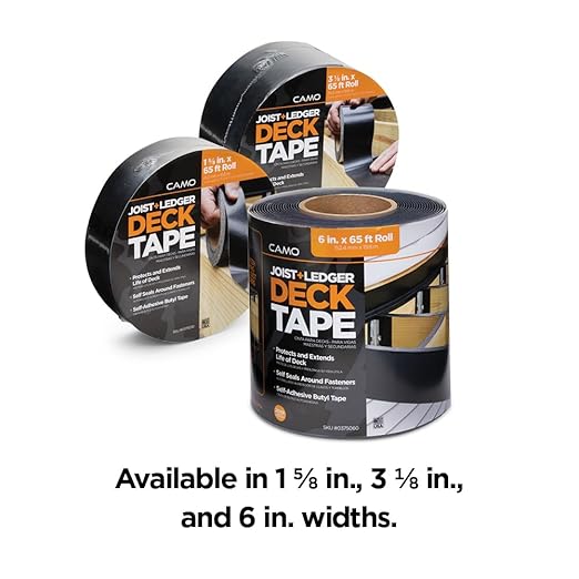 Camo Deck Joist and Ledger Tape, 6” x 65’, Butyl Flashing Tape 0375060