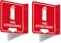 Faittoo Fire Extinguisher Sign, 2 Pack Fire Extinguisher with Down Arrow - 6 x 6 Inches Acrylic Plastic, 2 Pre-Drilled Holes, Includes Matching Screws, Use for Home Office/Business