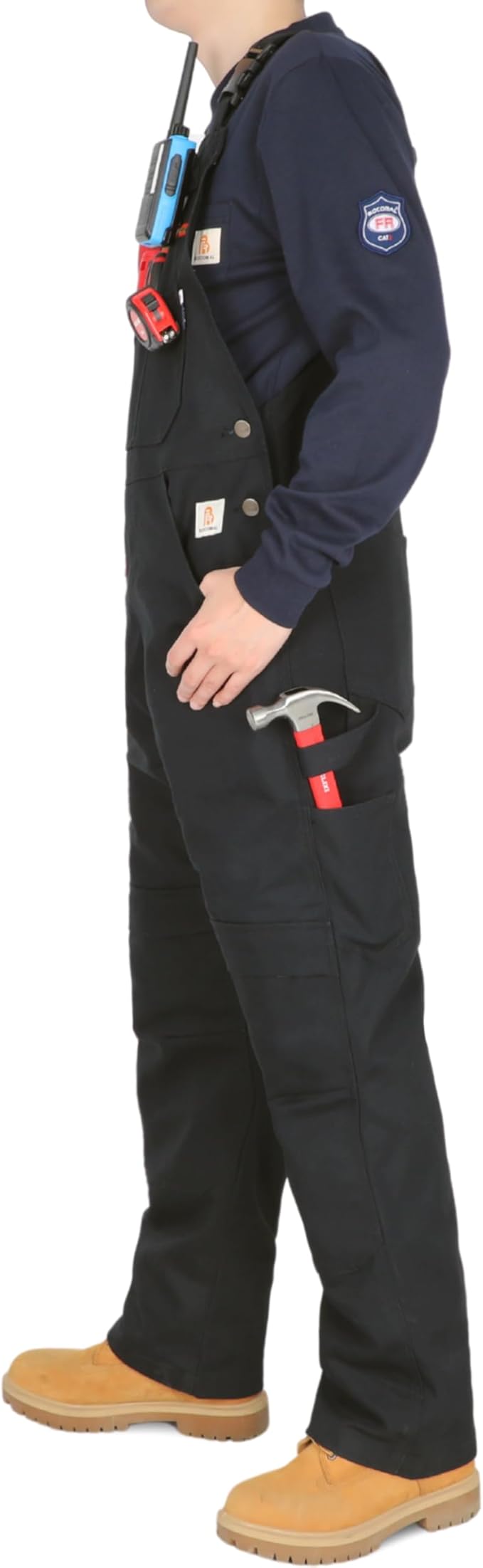 BOCOMAL Men's FR Bib Overall Duck Canvas Fire Resistant/Flame Resistant Workwear Relaxed Fit Unlined