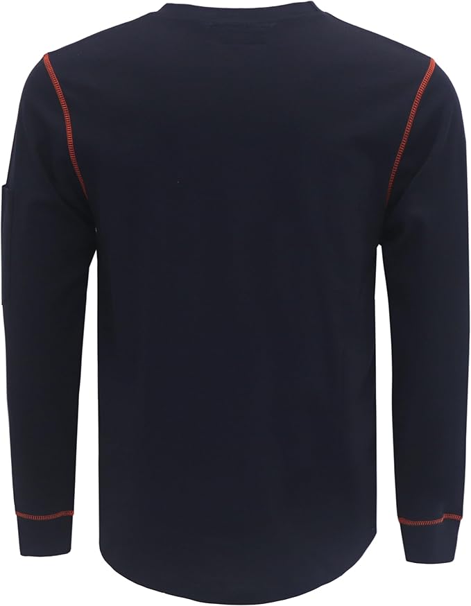 BOCOMAL FR Shirts for Men Lightweight Crew Long Sleeve Flame Resistant/Fire Retardant Shirt…