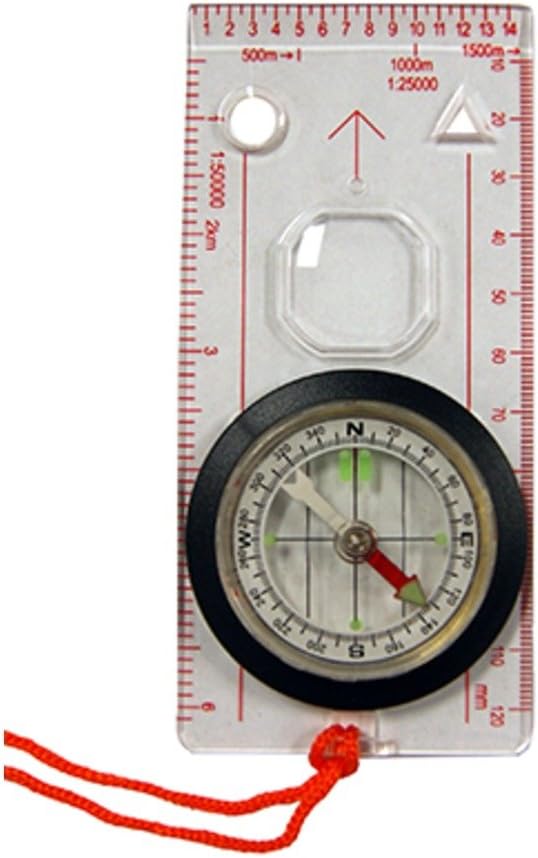 UST Deluxe Map Compass with Raised Base Plate and Swivel Bezel for Hiking, Camping, Backpacking, Emergency and Outdoor Survival