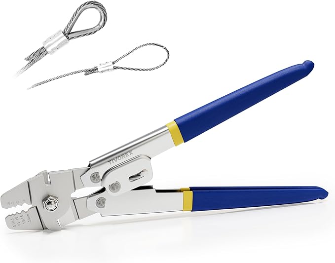 Wire Rope Crimping Tool, Swager Tool for Aluminum Crimping Loop Sleeves up to 2.0mm, 1/64in to 5/64in Stainless Steel Cable Crimper for Cable Crimping and Swaging Projects