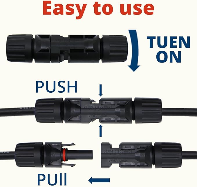 MC4 Connectors Solar Cable Connectors IP67 Waterproof Solar Panel Connector 10 Pairs (Male/Female) Solar Cable Connectors Providing Reliable PV Solar Power