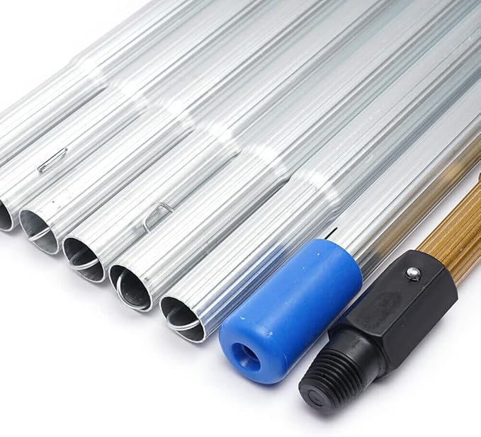 Water Fed Pole Kit, Water Fed Brush, 26ft Water Fed Cleaning System, Aluminum Outdoor Window Cleaner with Hose, Cleaning and Washing Tool for Solar Panel