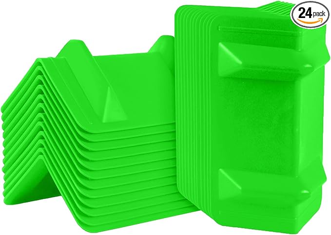 24 Pack Flatbed Edge Corner Protector for Cargo Shipping, Plastic Ratchet Strap Protectors for Tie Downs, Corner Guards for Straps Green