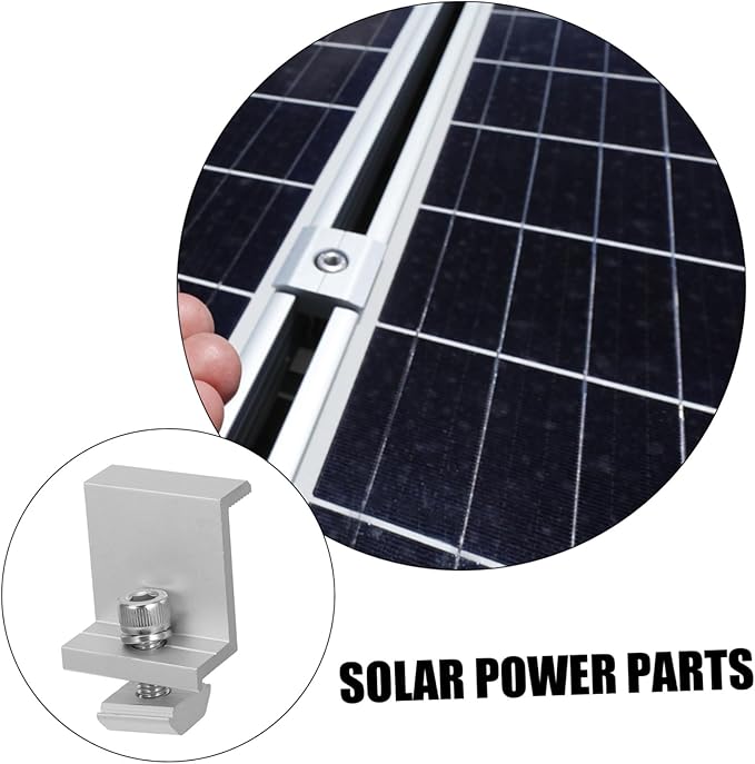 12pcs Solar Panel Rack Clips Bracket Clip for Outdoor Solar Panel Installation Weather-Resistant Support for Secure Fixing