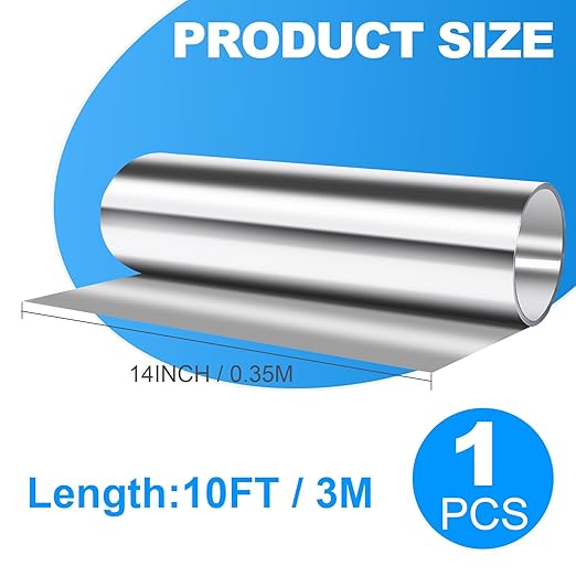 Aluminum Roof Flashing Roll - Sealing Windows, Doors, Siding & Roofing Ideal for Moss & Mildew Prevention (14" x 10')