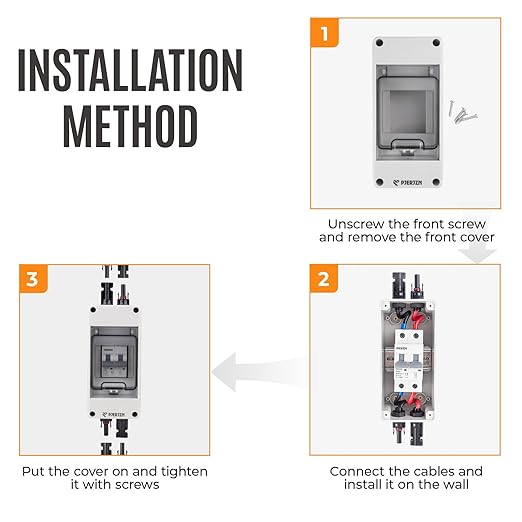 Solar Panel Disconnect Switch 1000V 16A PV Disconnect Switch Box Outdoor Breaker and Enclosure for Solar PV Panels Homes Battery (16Amp)