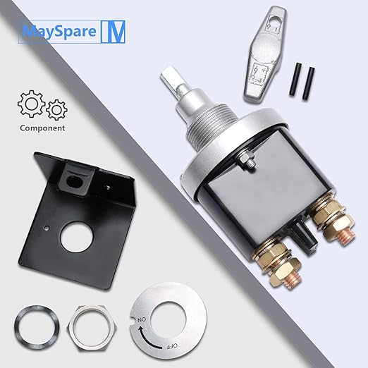 MaySpare Battery Disconnect Switch with Locking Plate,500A Battery Kill Switch,12V-36V Battery Doctor Polarity Negative for Cars, RV, Boat-Fixed Handle Isolator, Waterproof
