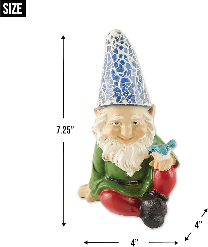 Eastwind Gifts 10016215 Cheery Gnome Solar Garden Statue