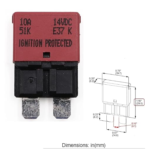 DC 12V 10 Amp Auto Reset Fuse Circuit Breaker ATO/ATC Low Profile Blade Self Resetting Fuses Breakers 10A for Car RV Automotive Solar Motors Boat Marine - UL Certified - 3 Pack