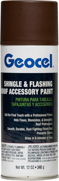 Geocel GC91104-6X Shingle & Flashing Roof Accessory Paint, Flat, Brown, 12 oz.