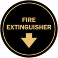 Signs ByLITA Circle Fire Extinguisher Sign (Black/Gold) - Small
