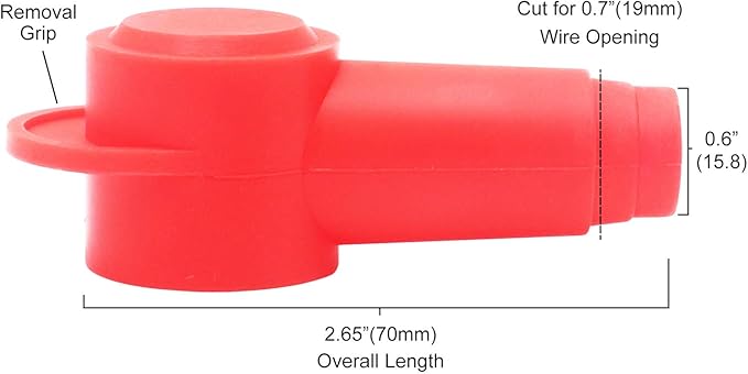 Recoil STC20-6 6 Pack Silicone Terminal Covers for Alternator Battery Stud and Power Junction Blocks, Fits 2/0AWG to 3/0AWG terminals with 3/8" or 5/16" openings