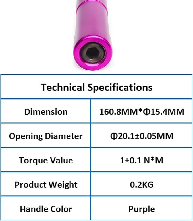 TOJOIN 1 pcs Purple N Type Torque Wrench 1 N·m Opening 20MM Protect RF Connector for RF Microwave Measurements