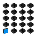 20pcs 9mm Mini Heatsink Kit, Includes 3M 8810 Thermal Conductive Adhesive Tape, Cooler Heat Sink for Cooling VRM Stepper Driver MOSFET VRam VRM Stepper Driver MOSFET VRam Regulators (9mmx9mmx5mm)