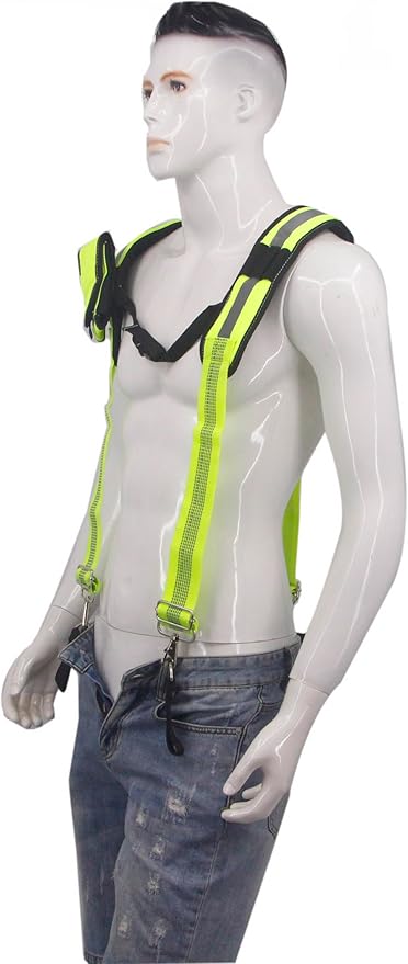 Heavy Duty Tool Belt Suspenders for Men 3 Point Padded Suspenders with Attachment Loops for Men