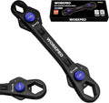 WORKPRO 12-in-1 Universal Wrench, Metric 8-19mm Adjustable Wrench with Heat-Treated Cr-Mo Steel, ASME Standard, Multi-Position Head, Multi-Size Compact Spanner for Mechanics, Cars, and Motorcycles