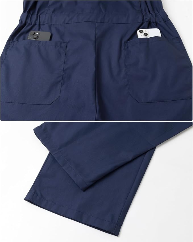 Mens Short Sleeve Coveralls Work Mechanics Jumpsuit Summer Overall Work Suit Breathable Crawl Suit Coverall