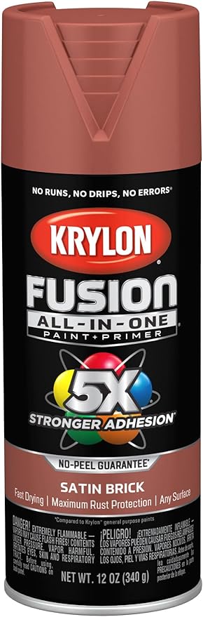 Krylon Fusion All-In-One Adhesive Spray Paint for Indoor/Outdoor Use, 12 oz, Brick