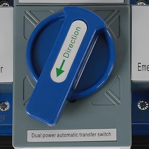 Power Automatic/Manual Transfer Switch, 63A AC110V 2-Way Generator Changeover Switch Hole M6 Installation 5.04 * 4.65in 2P/63A Blue