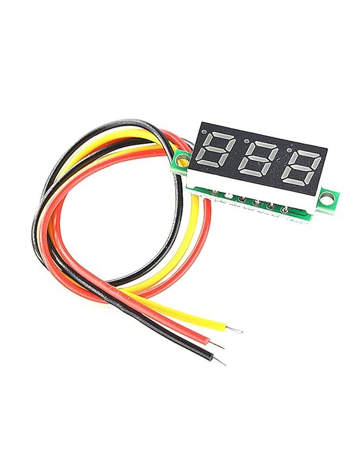 10PCS Mini DC Voltmeter 3-Wire DC 0-100V Voltage Tester 0.28 inch LED Panel 5 Colors Combined