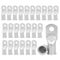 25Pcs 1/0 AWG 3/8"(M10) Stud Tinned Copper Ring Terminals Battery Cable Ends Wire Lugs 1/0 Gauge Battery Cable Lugs Heavy Duty Cable Lugs Pure Copper Eyelets Tubular Ring Terminal Connectors
