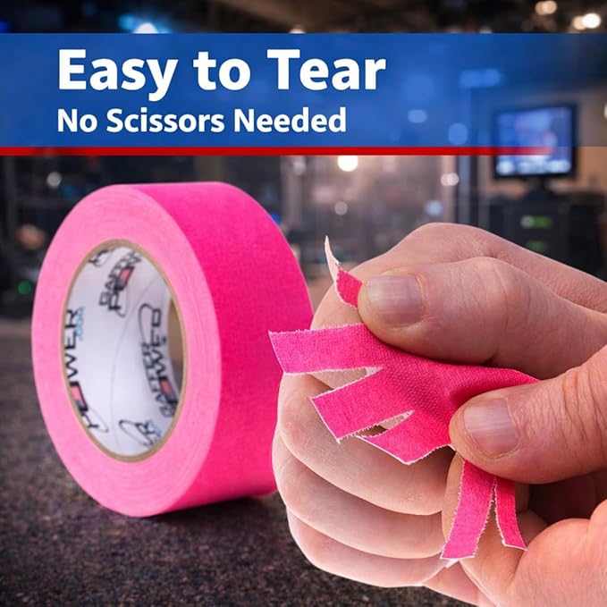 Professional Gaffer Tape – Made in USA, Heavy Duty, Non-Reflective Cloth Tape for Floor Marking, Stage, Film & Events – 2 Inch x 30 Yards, Fluorescent Pink