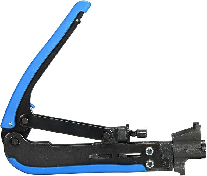 RG6 Compression Tool Coax Cable Crimper Kit RG6 RG11 RG59 F81 with 20PCS F Compression Connectors - BlueYellow